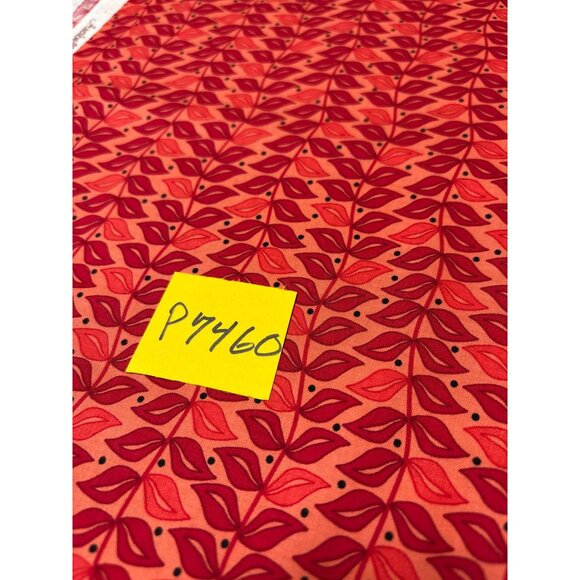 Arabella By Pat Sloan Red & Pink Leaf Print Quilting Fabric 1/2 yard Cotton - Picture 8 of 8